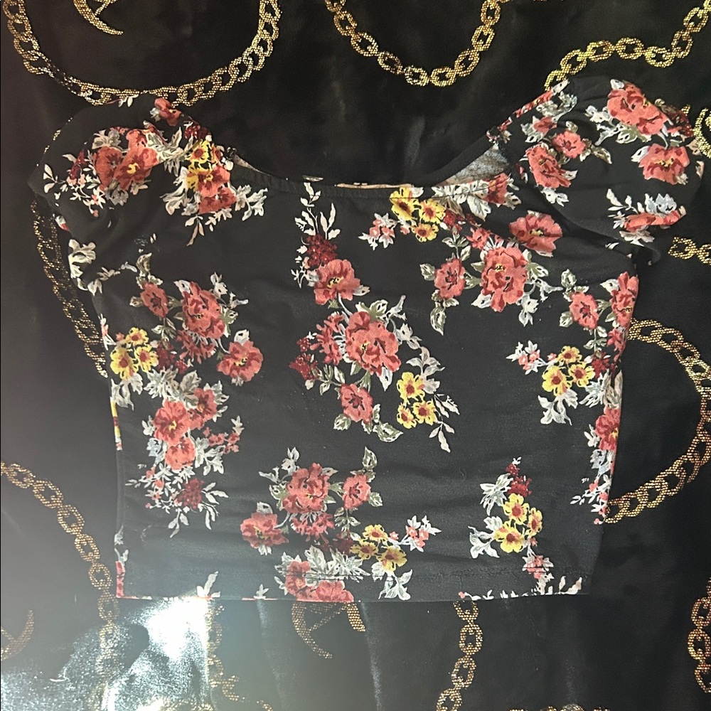 Rewind Black Floral Blouse